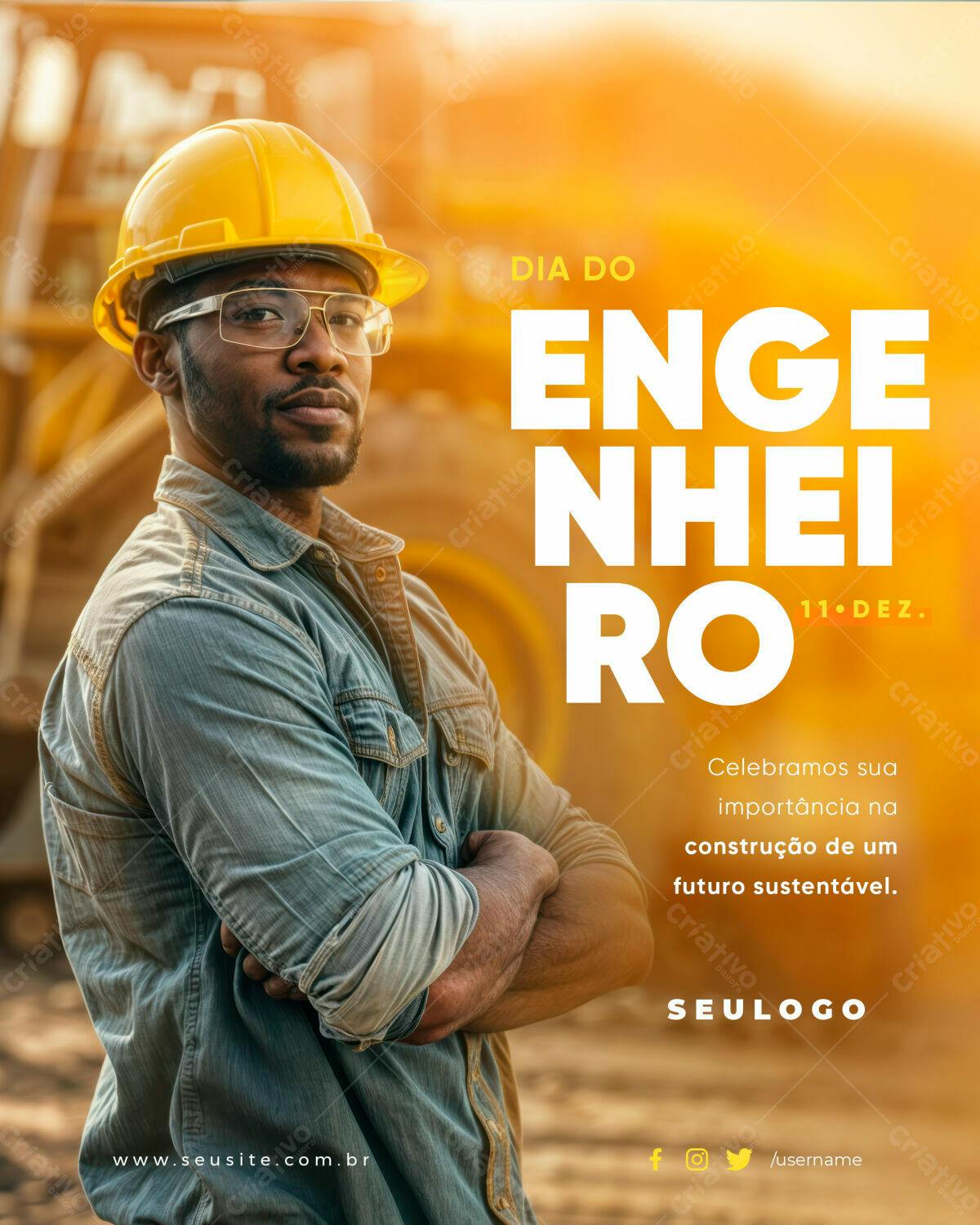 Flyer Dia do Engenheiro PSD Editável