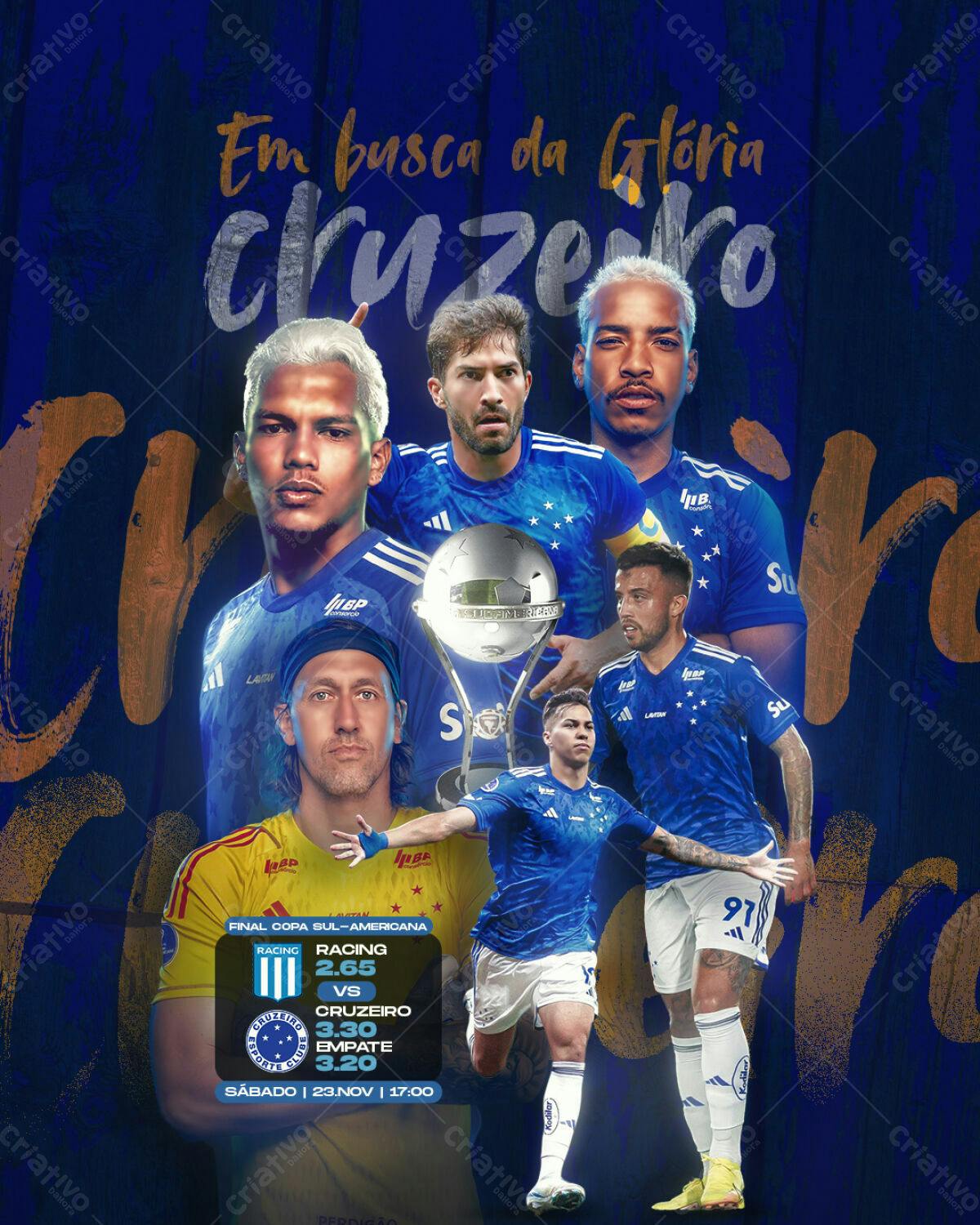 Flyer Final Copa Sul-Americana Cruzeiro PSD Editável