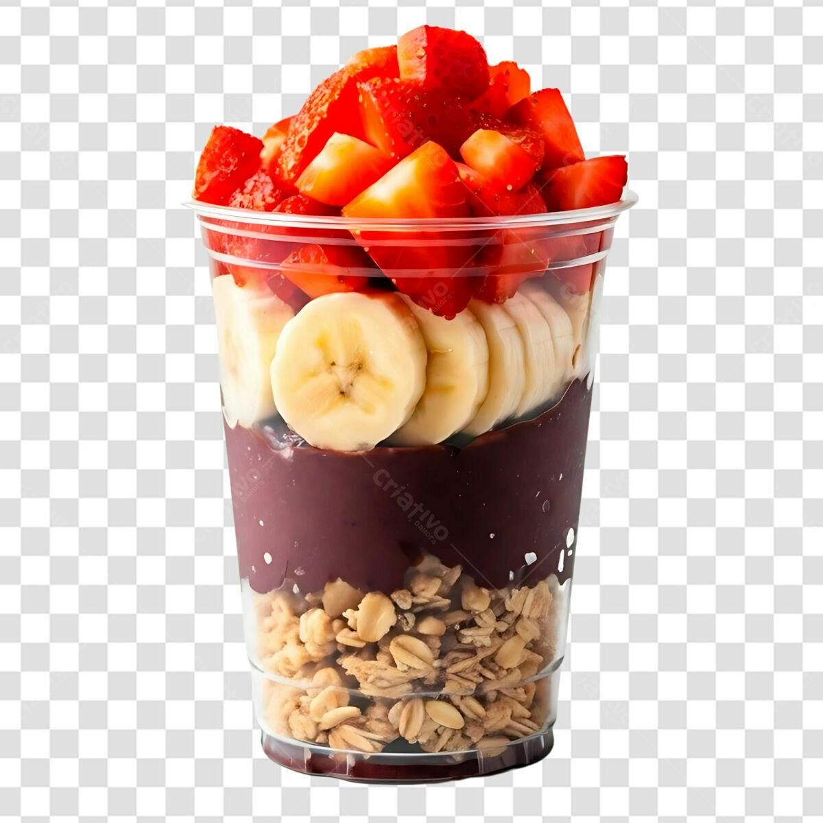 Psd de Açaí com Morango e Banana para Cardápio PSD Editável