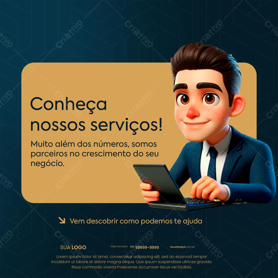 Postagem para Redes Sociais Serviços Contábeis PSD Editável