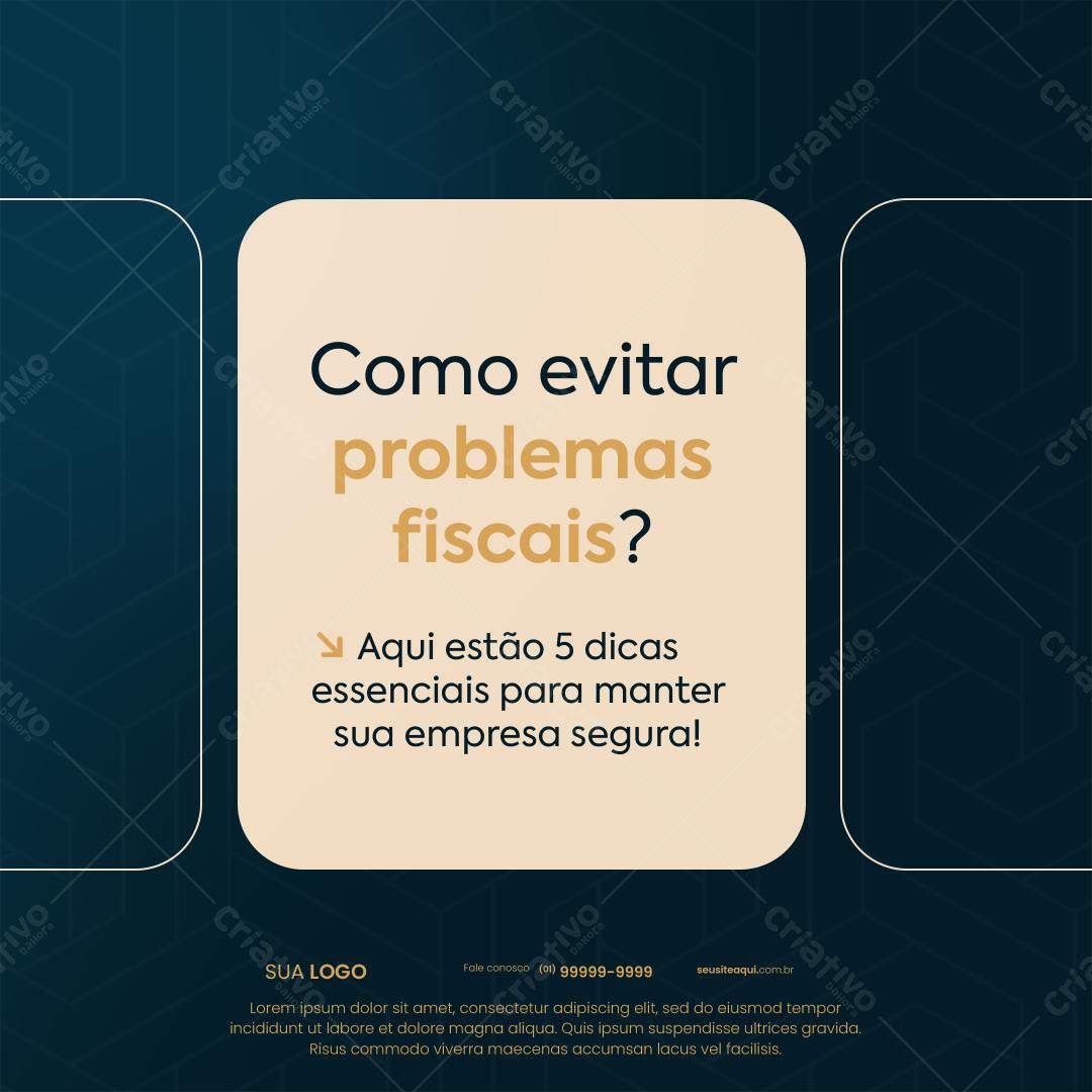Post para Instagram Dicas Fiscais PSD Editável