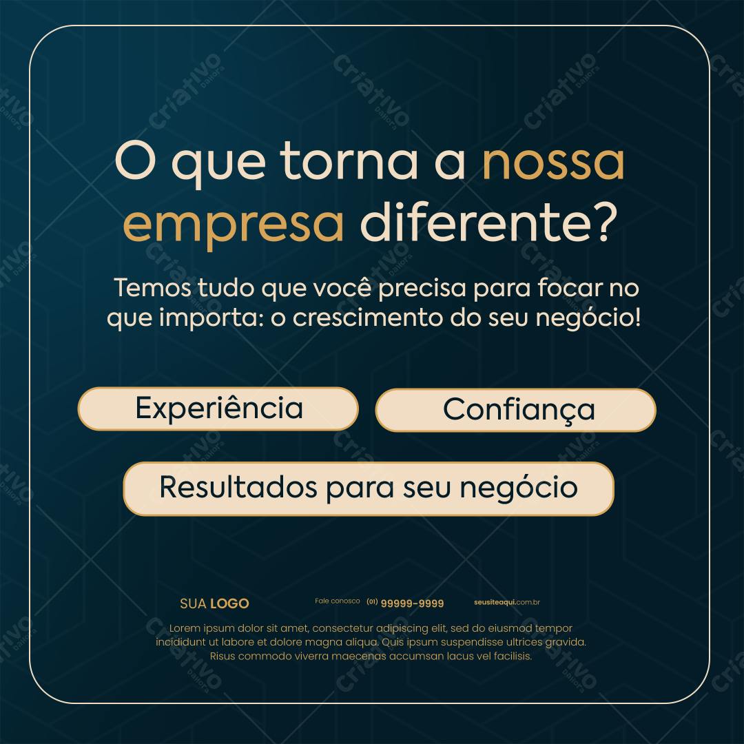 Post para Mídias Sociais PSD Editável