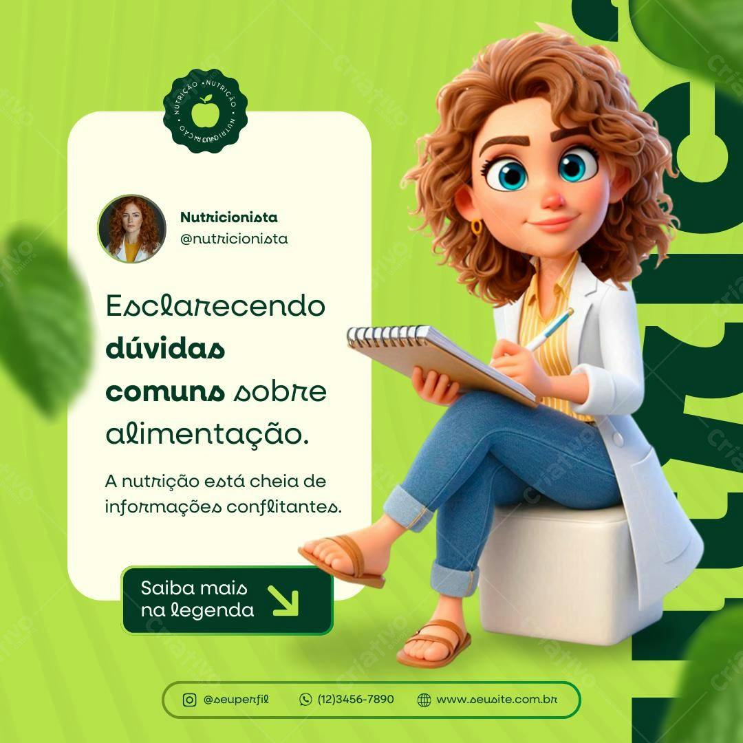 Post Instagram Nutricionista PSD Editável