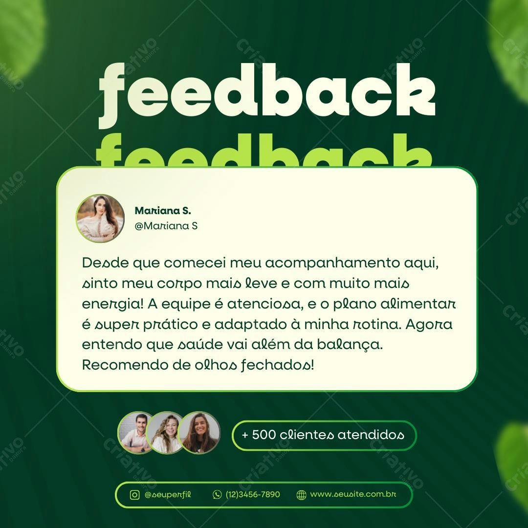 Post para Depoimento de Cliente PSD Editável