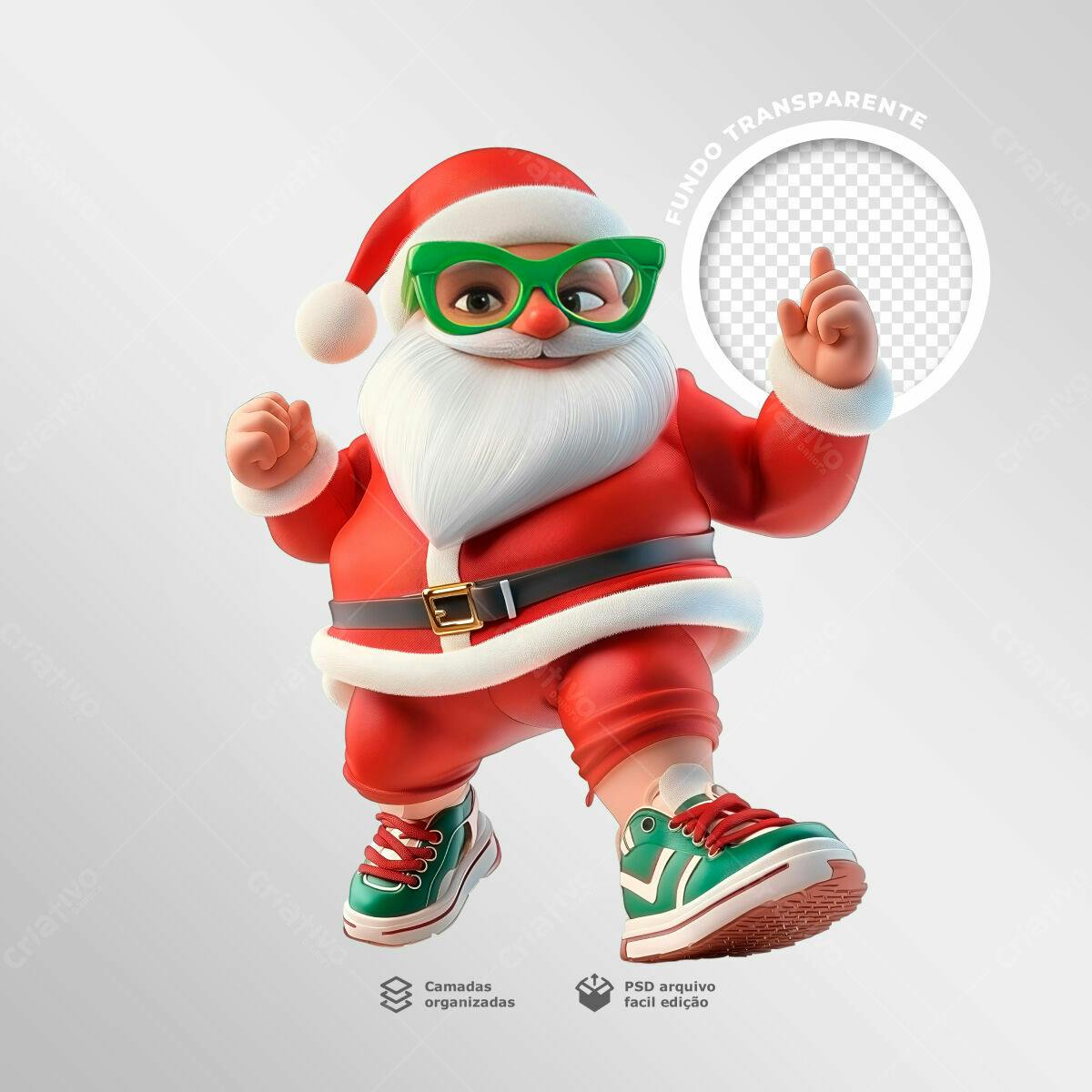 PSD Papai Noel Moderno para Natal PSD Editável