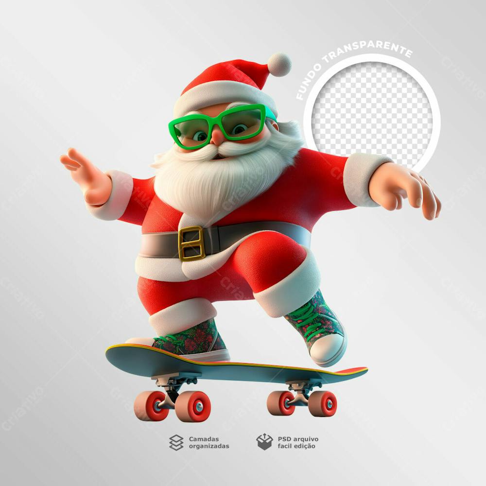 Um Papai Noel Inovador De Oculos Verde De Skate