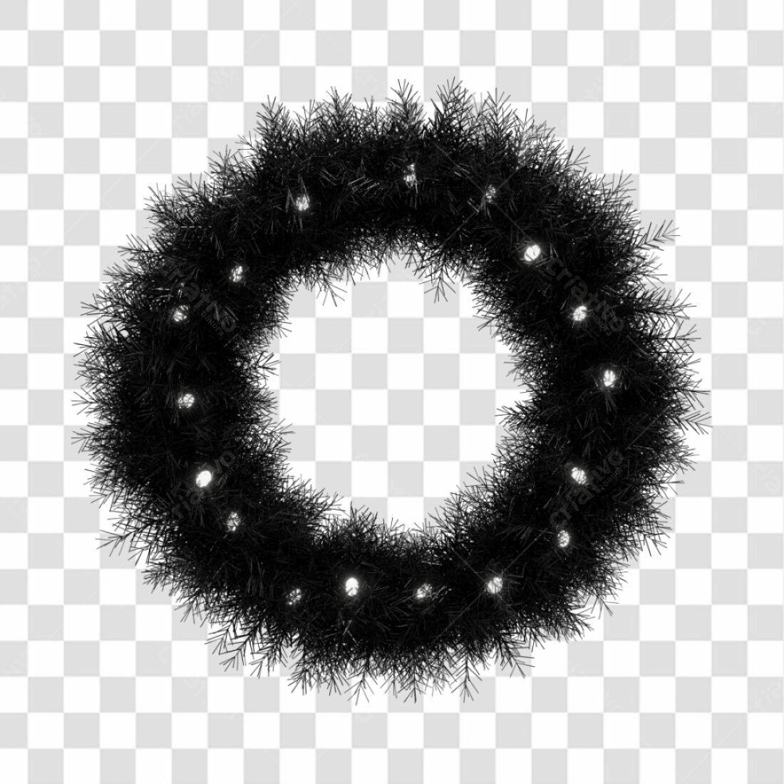 Coroa Natalina Preta PNG com fundo transparente