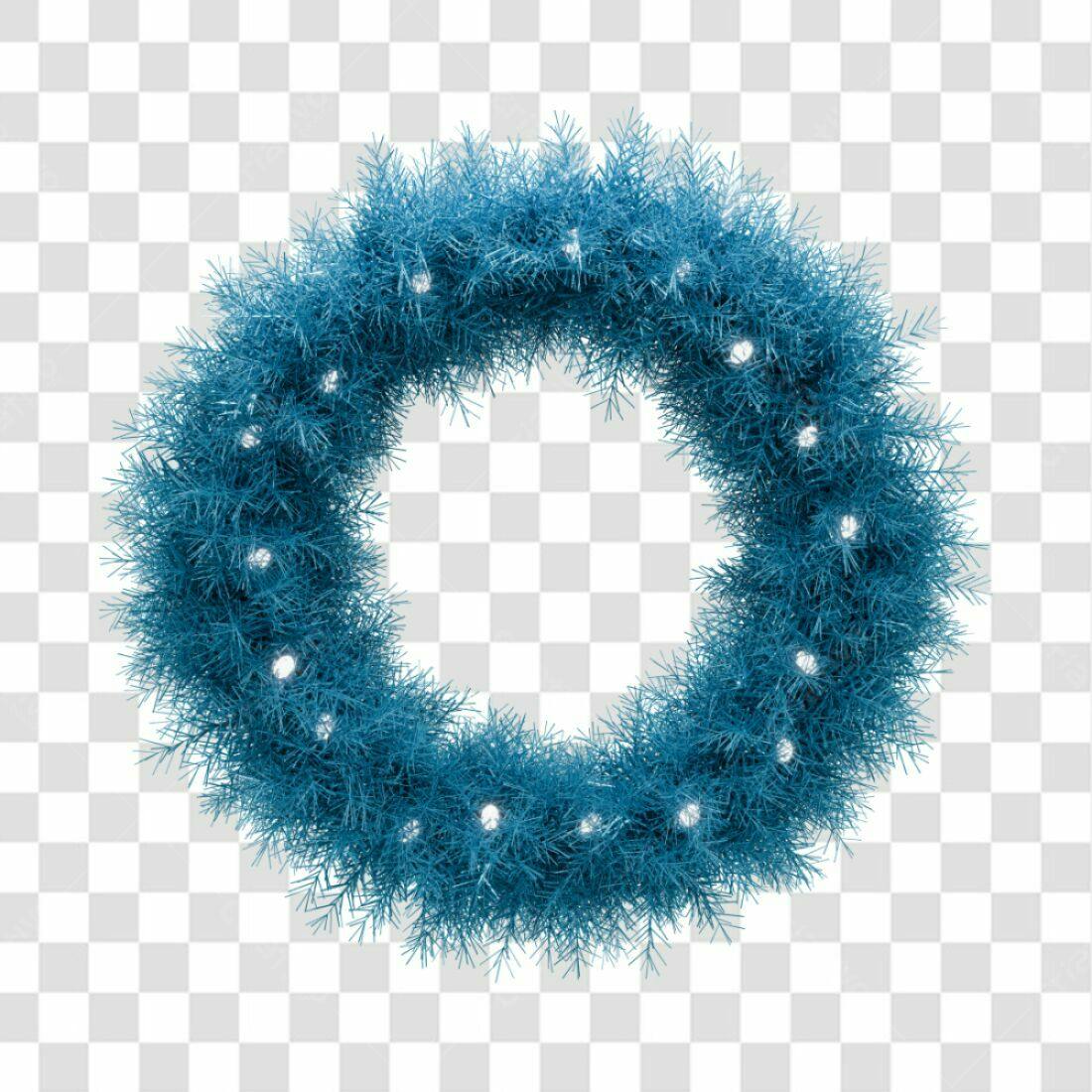 Coroa Natalina Azul PNG com fundo transparente