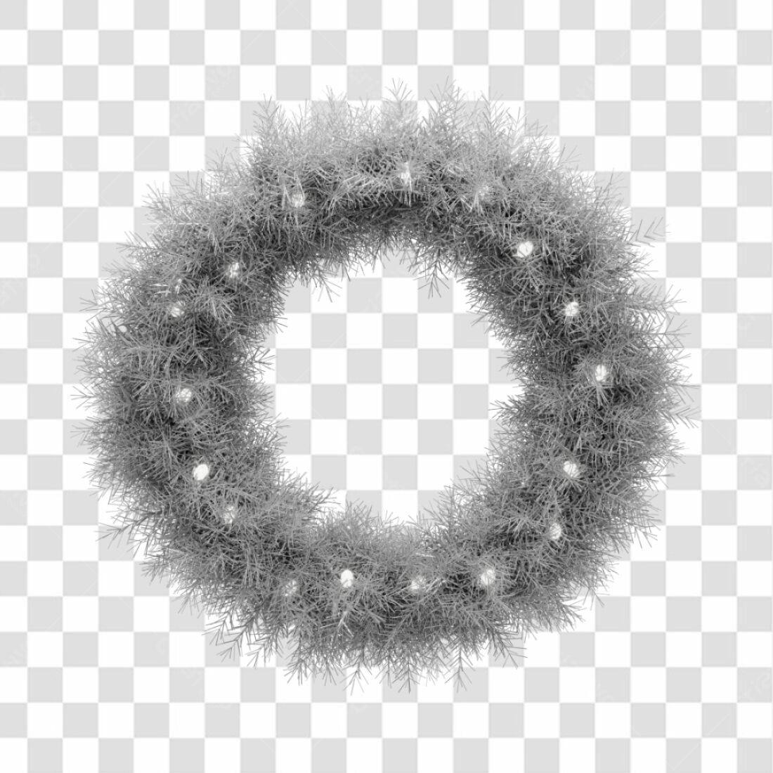 Coroa Natalina Prata PNG com fundo transparente