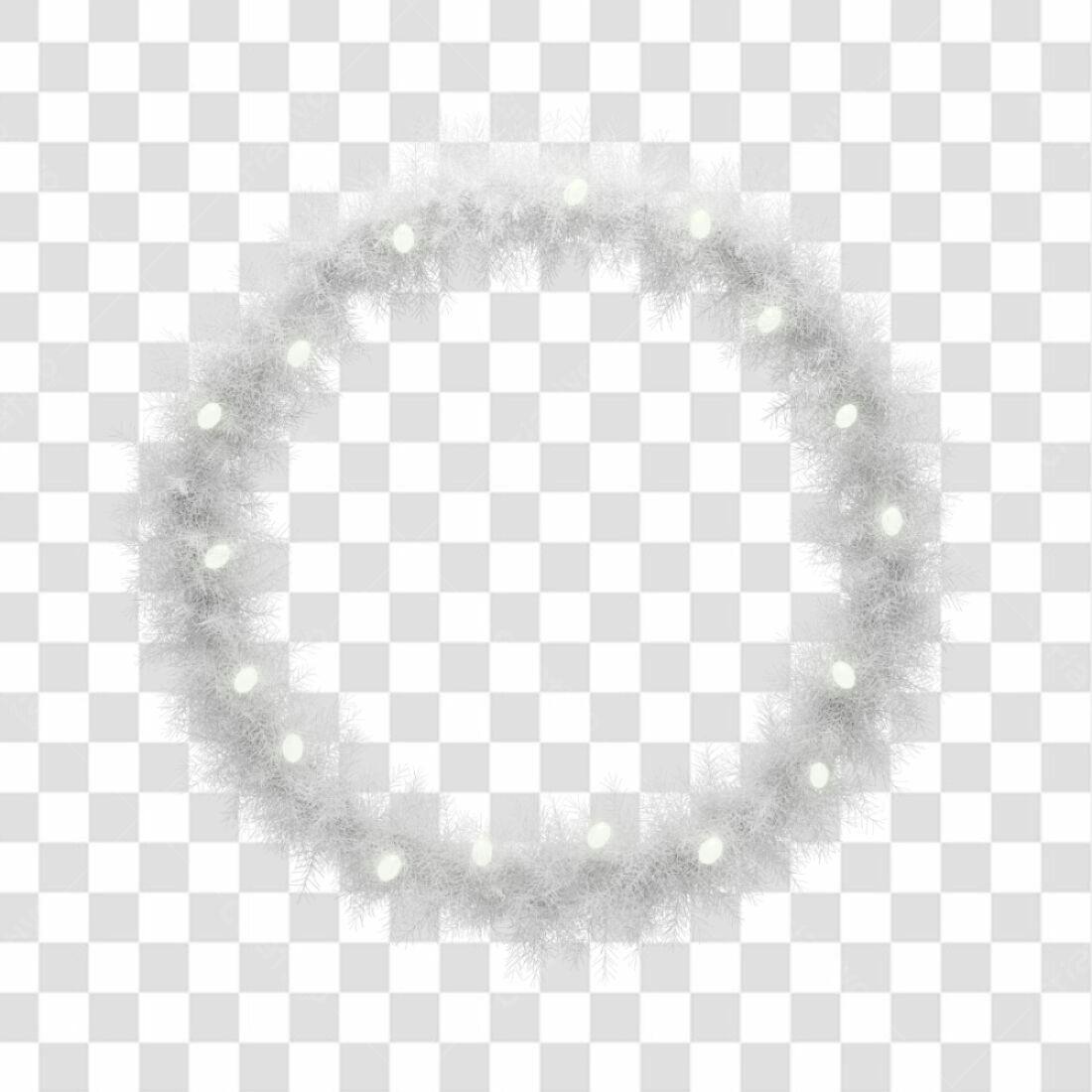 Moldura PNG Natalina Branca com fundo transparente