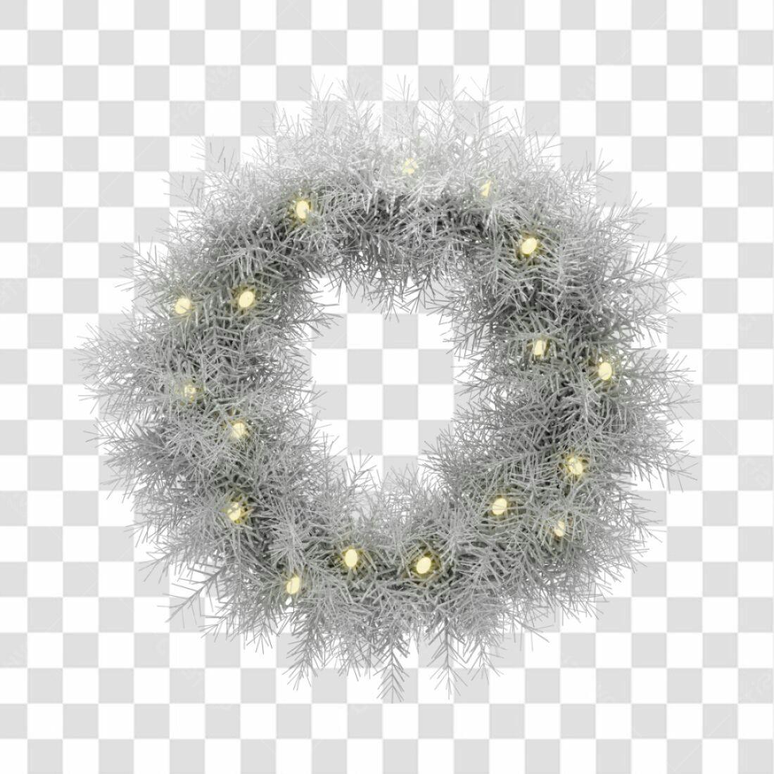 Coroa Natalina Prata PNG com fundo transparente
