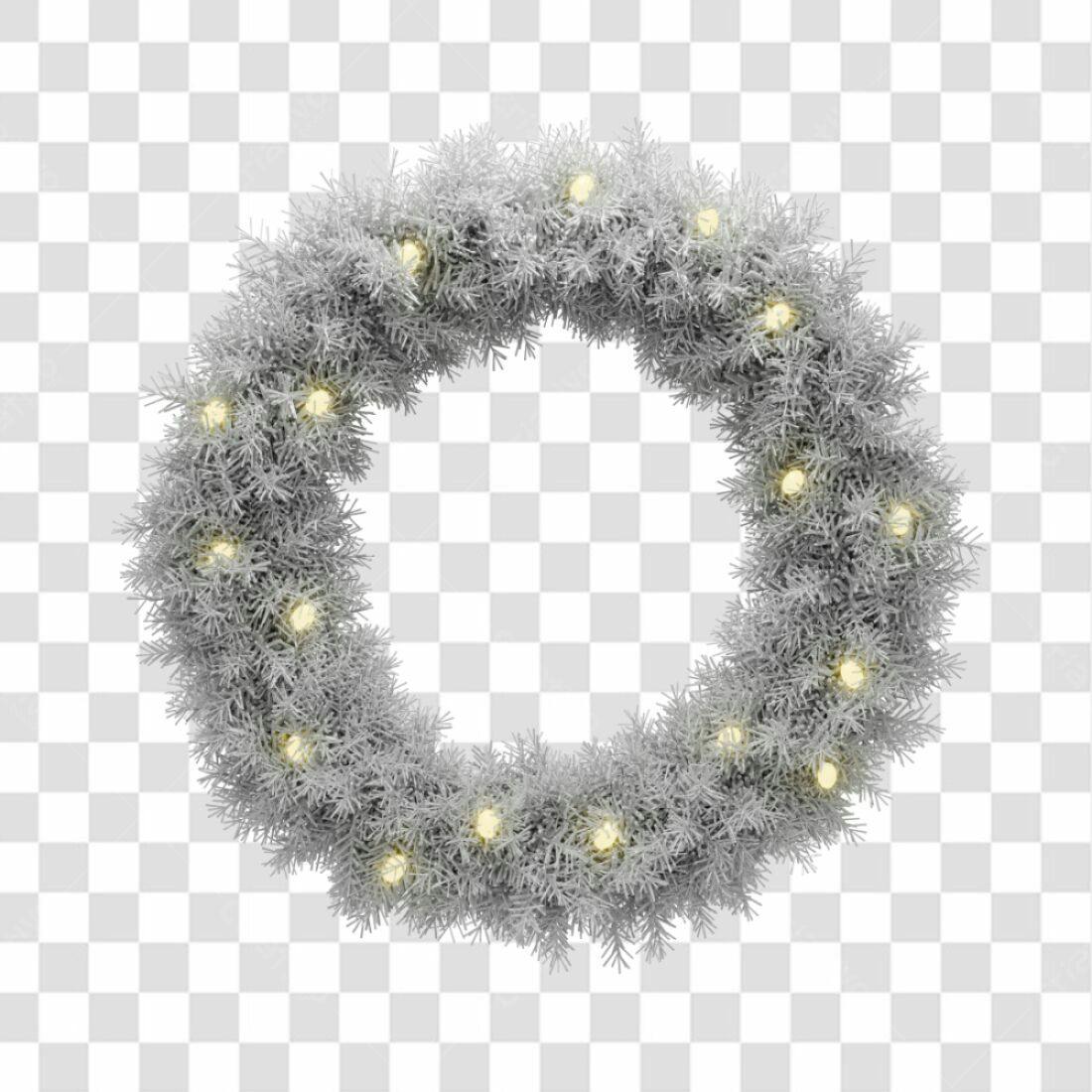 Coroa Natalina Prata PNG com fundo transparente