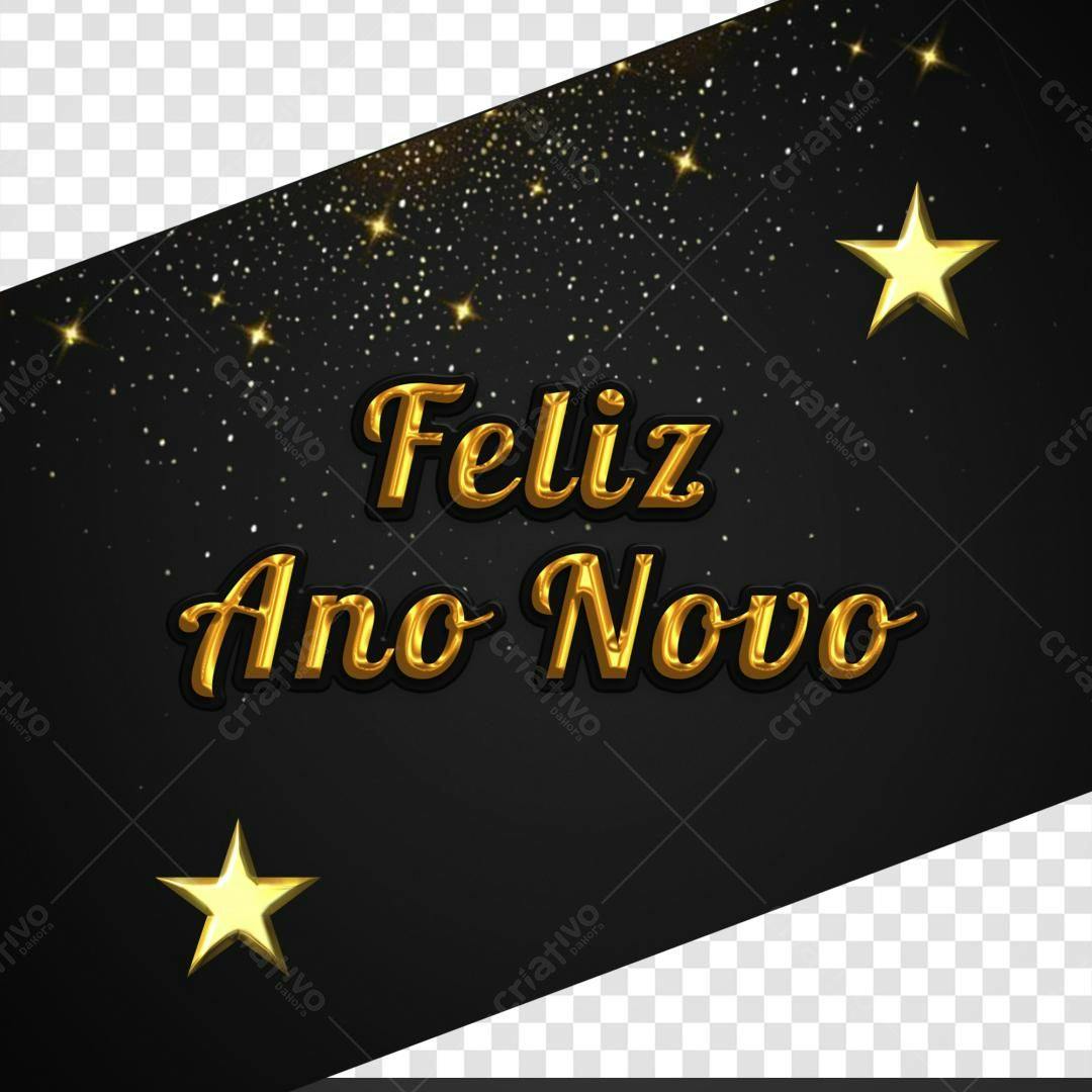 Banner Feliz Ano Novo PNG com fundo transparente