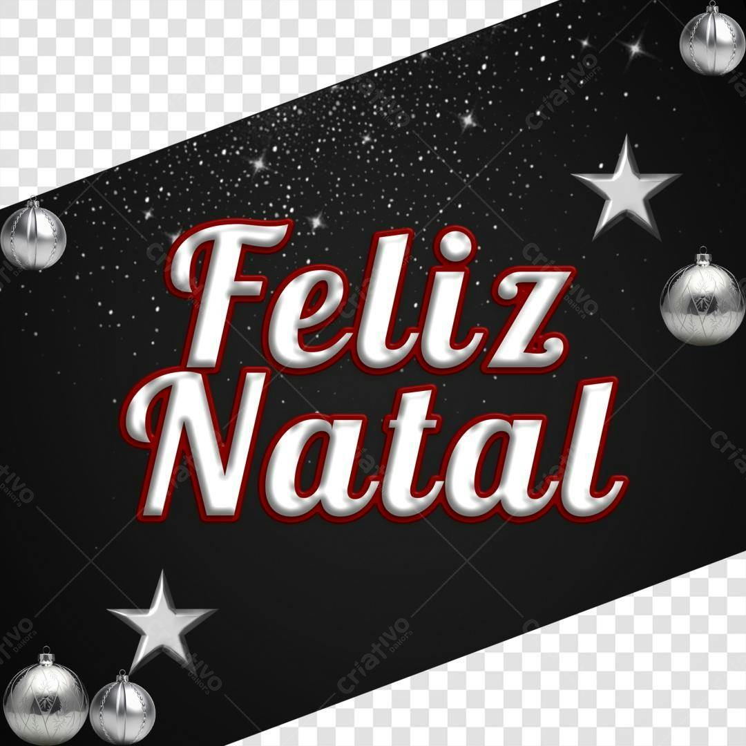 Banner Natalino Feliz Natal PNG com fundo transparente
