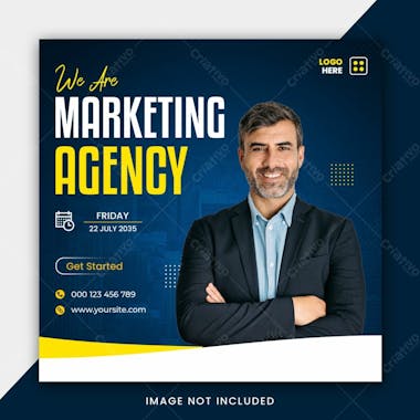 We Are Marketing Agency Social Media Post Banner Template