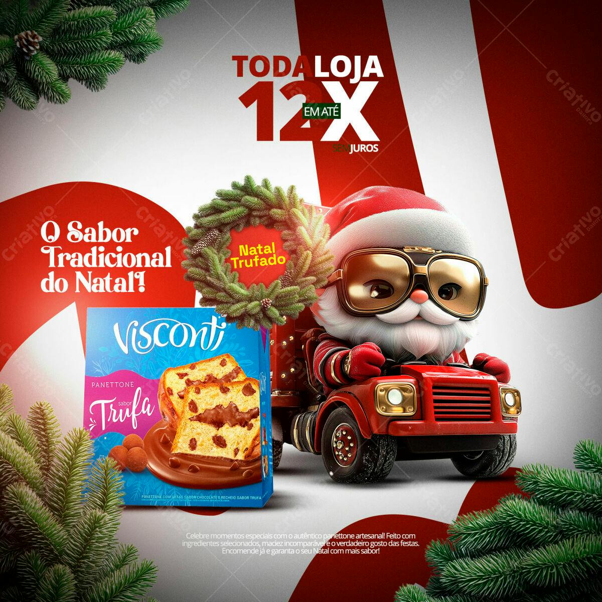 Flyer Natal Panettone Trufado PSD Editável