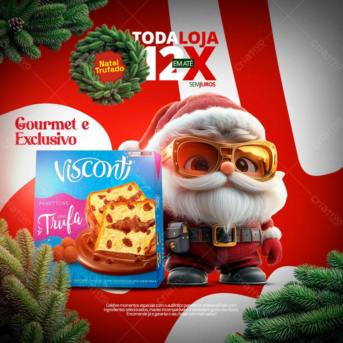 Flyer Natal Panettone Trufado PSD Editável