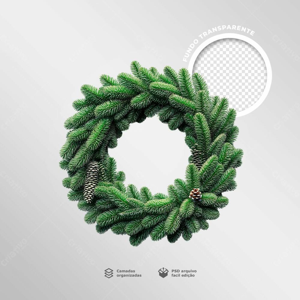 Guirlanda De Natal 3D Elemento Para Composição