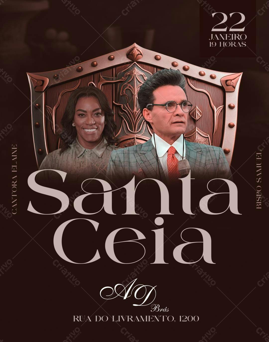 Flyer para Santa Ceia PSD Editável