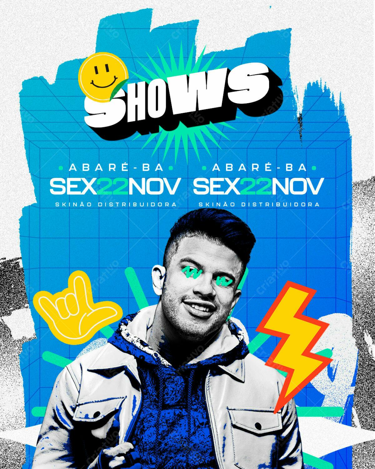 Flyer Shows Sex22Nov ABARÉ-BA PSD Editável