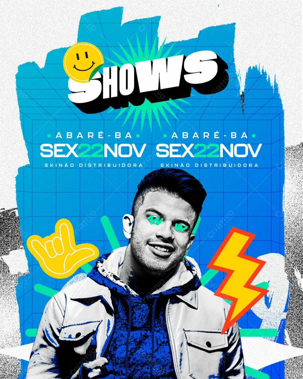 Flyer Agenda De Shows Ávine Vinny Feed Psd Editável