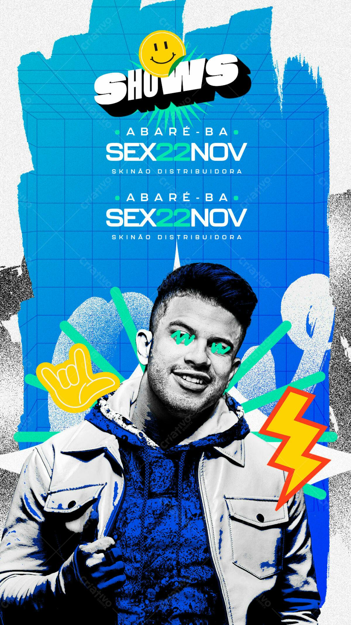 Flyer Shows A Baré-BA Sex22Nov PSD Editável