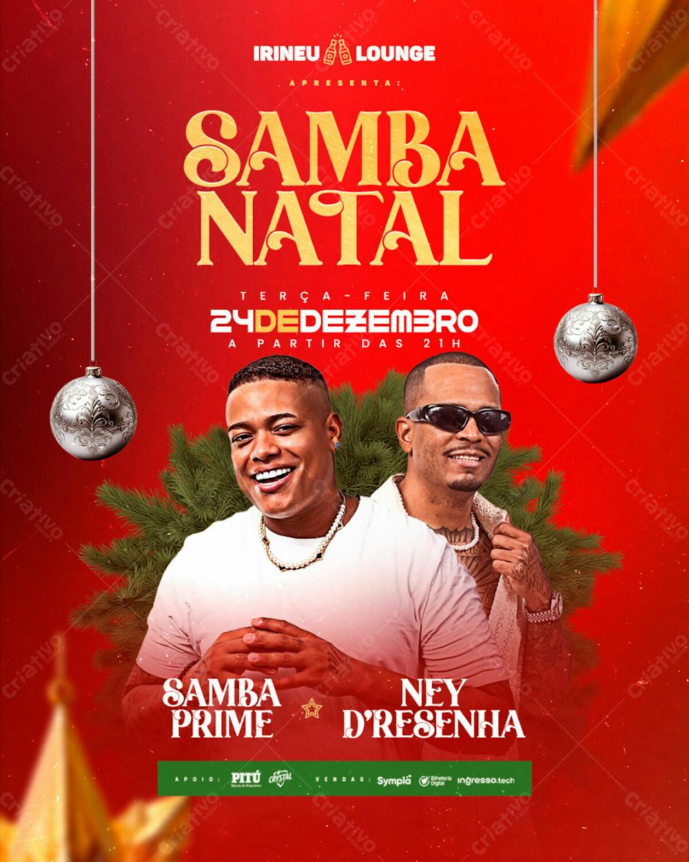 Flyer Evento Samba De Natal Feed Psd Editável