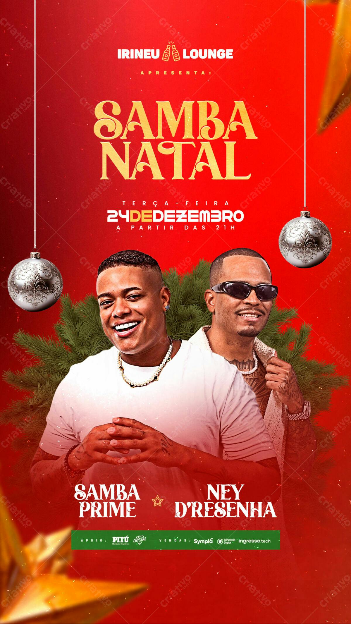 Flyer Samba Natal PSD Editável