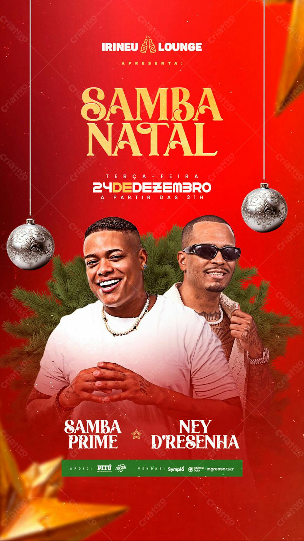 Flyer Evento Samba De Natal Story Psd Editável