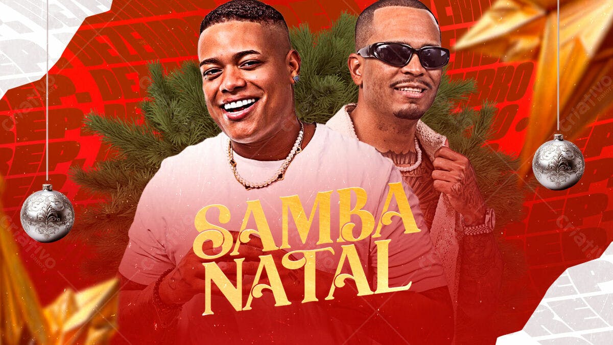 Flyer para Show de Samba de Natal PSD Editável
