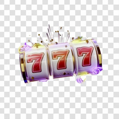 3D Render 777 Elemento Ícone Psd Png