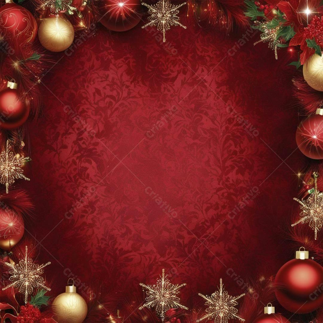 Fundo Natalino Vermelho e Dourado
