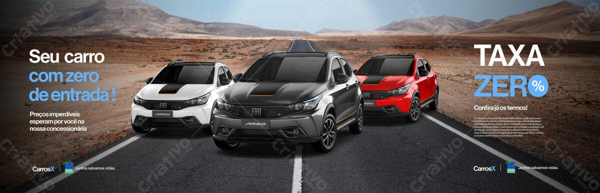 Banner Fiat Argo Taxa Zero PSD Editável
