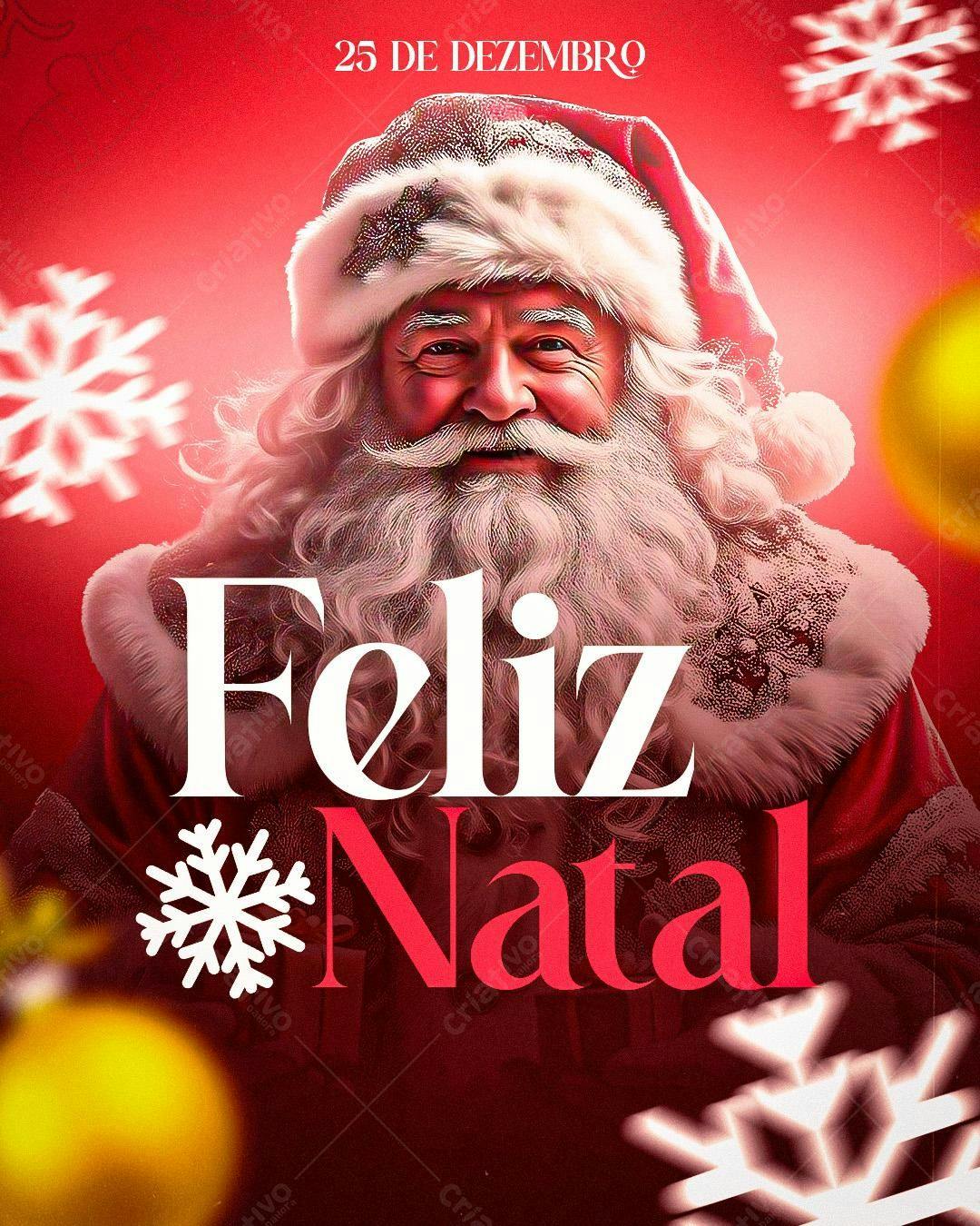 Flyer Natal com Papai Noel PSD Editável