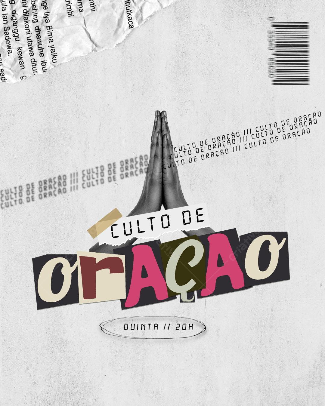 Flyer para Culto de Oração PSD Editável