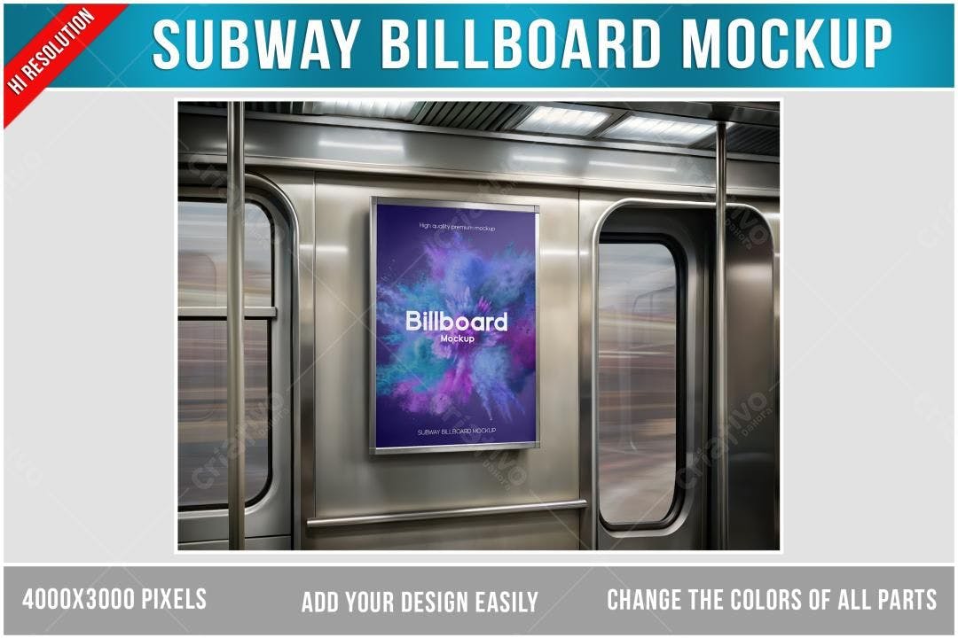 Mockup de Anúncio em Metrô: Design Moderno