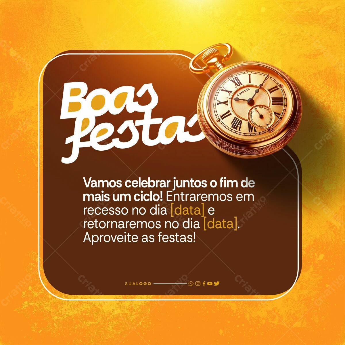 Postagem de Boas Festas PSD Editável