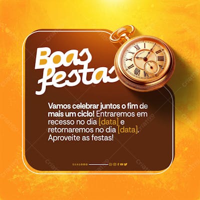 Social Media Comunicado Final De Ano Boas Festas