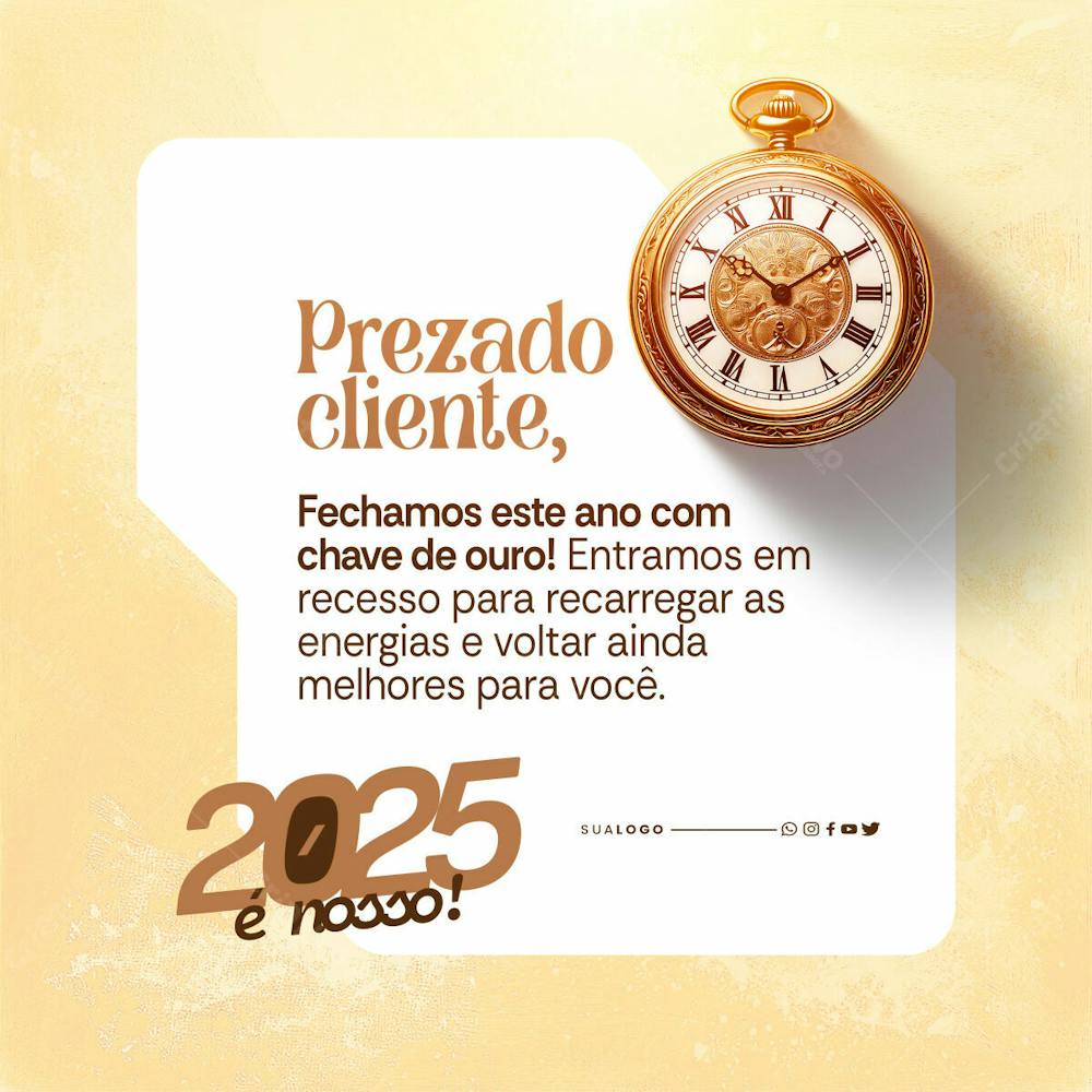 Social Media Comunicado Final De Ano Prezado Cliente