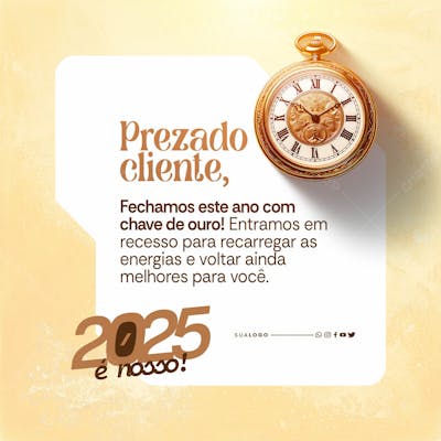 Social Media Comunicado Final De Ano Prezado Cliente