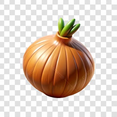 Cebola Elemento 3D Para Composição Png Ia
