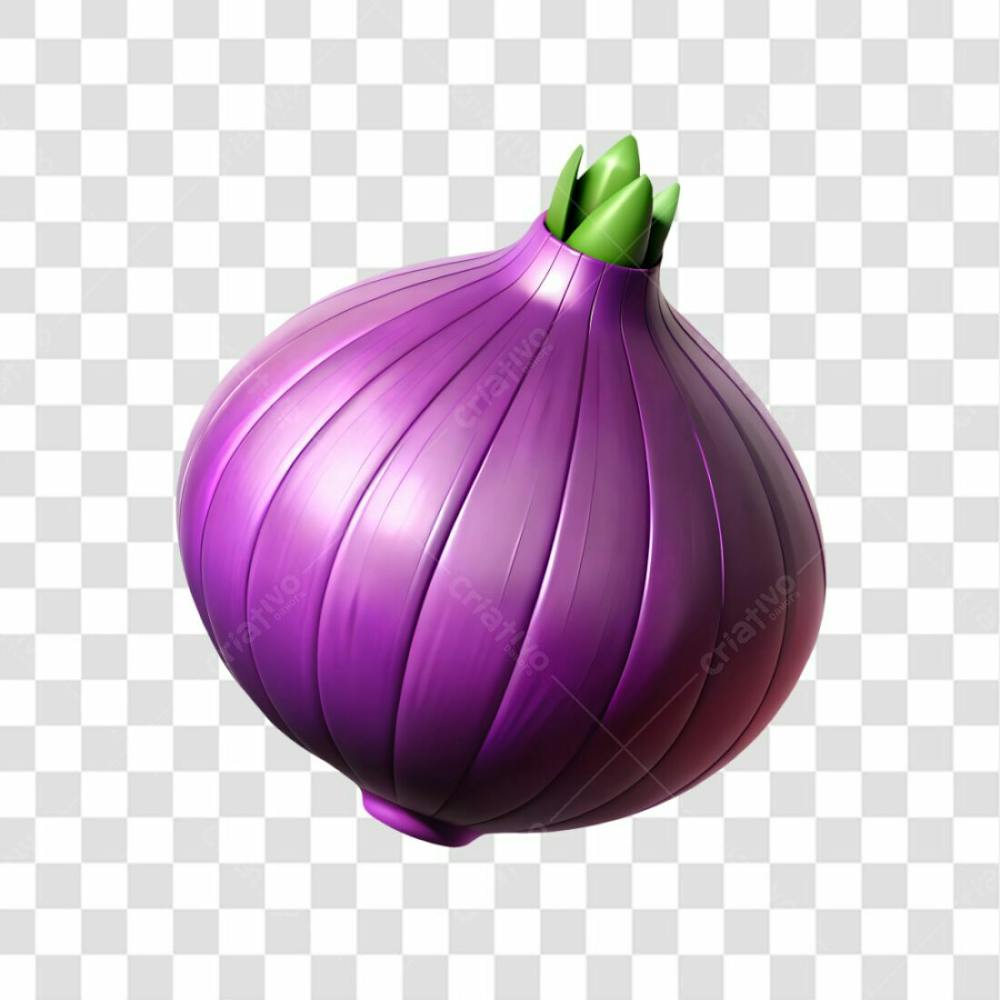 Cebola Roxa Elemento 3D Para Composição Png Ia
