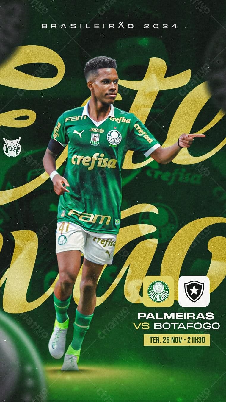 Flyer Palmeiras x Botafogo PSD Editável