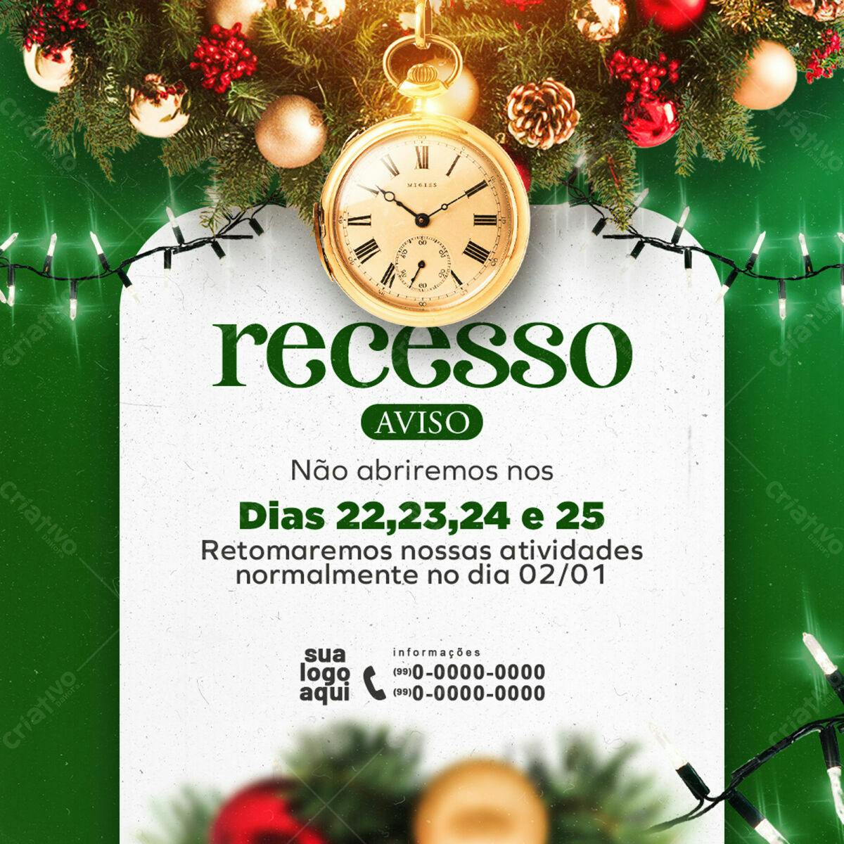 Flyer Recesso de Natal PSD Editável