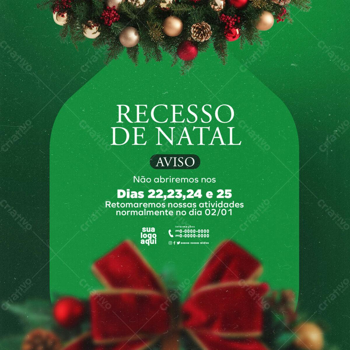 Flyer Recesso de Natal PSD Editável
