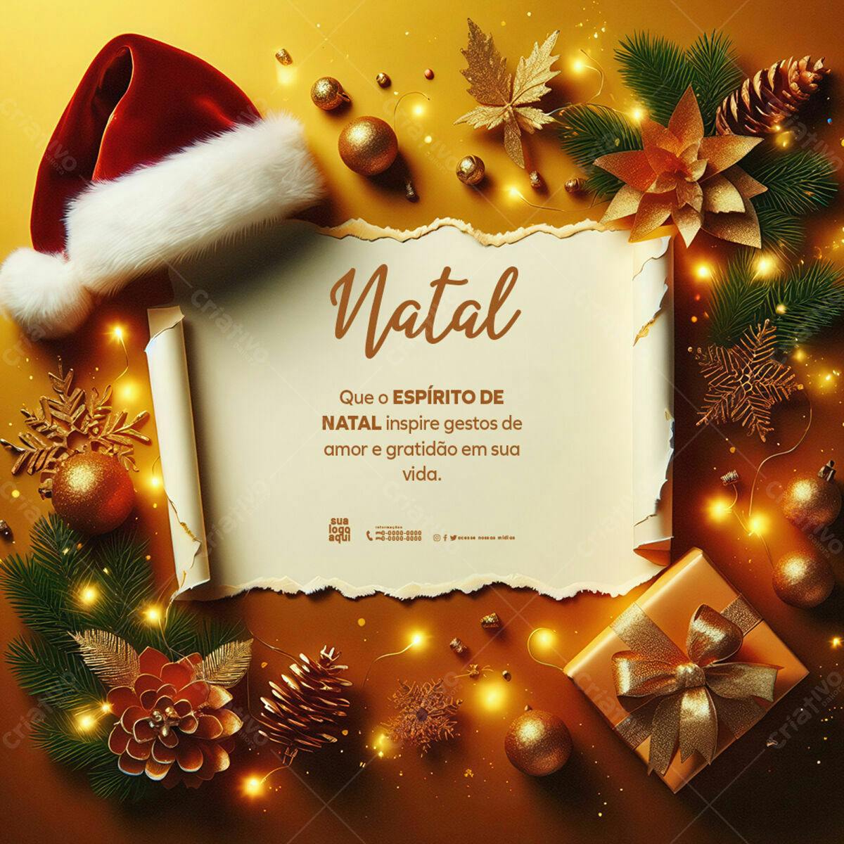 Flyer de Natal Luxuoso PSD Editável