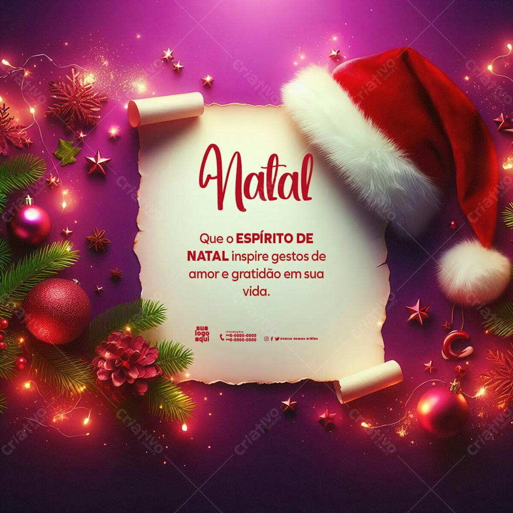 Natal Background Com Enfeites Natalino Para Escrita, Merry Christmas And Happy Holidays, End Of Year Parties Feed