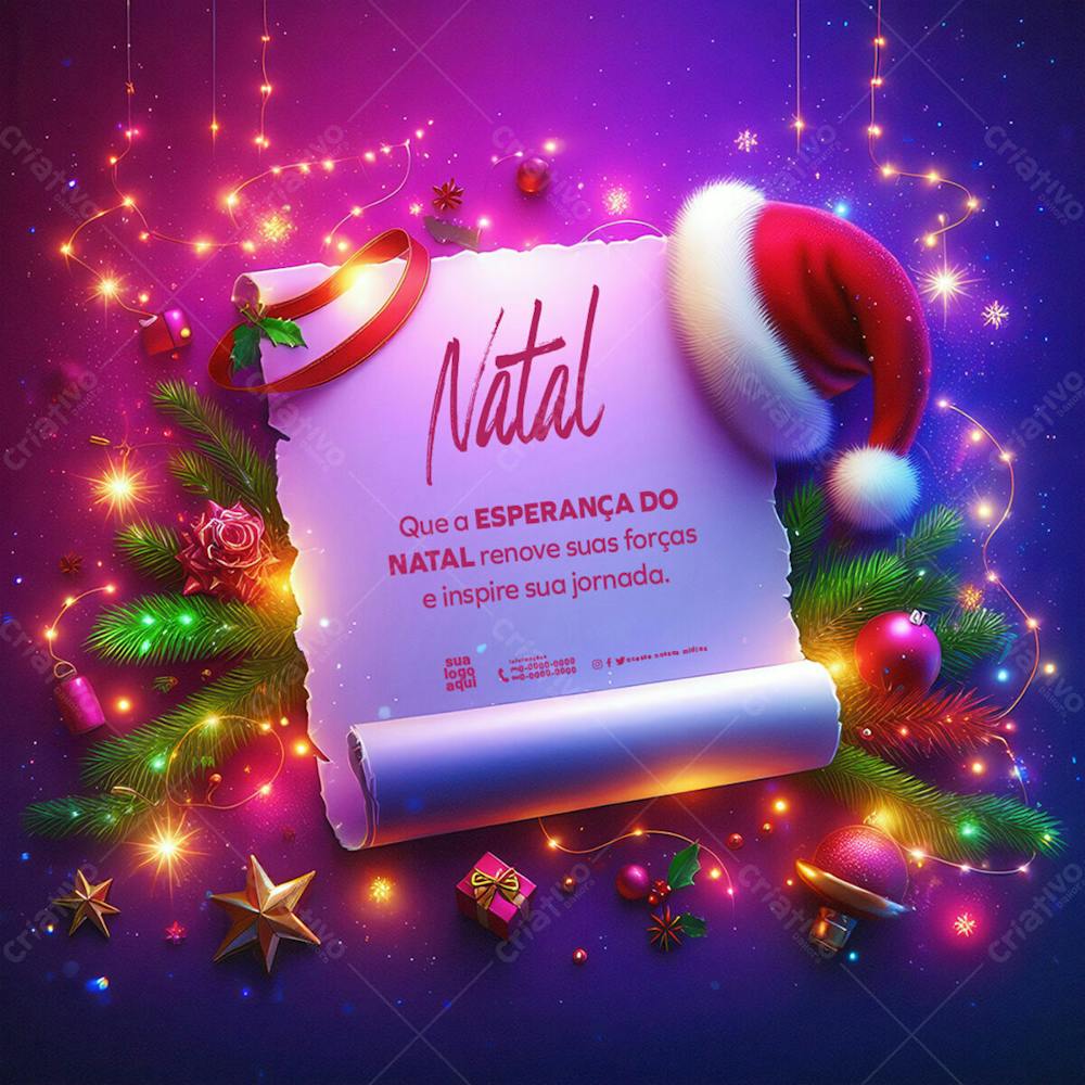 Natal Background Com Enfeites Natalino Para Escrita, Merry Christmas And Happy Holidays, End Of Year Parties Feed