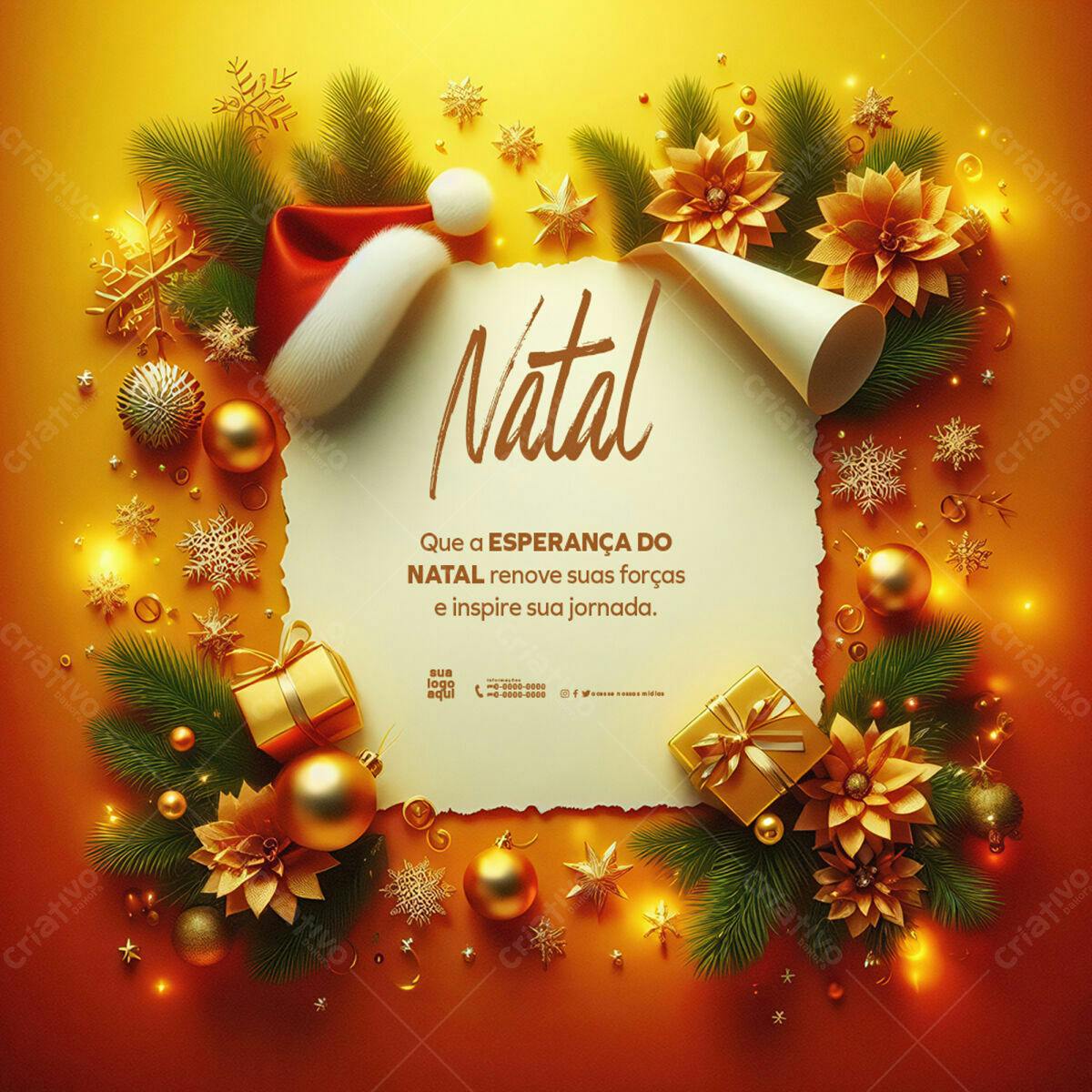 Flyer Natalino Dourado PSD Editável
