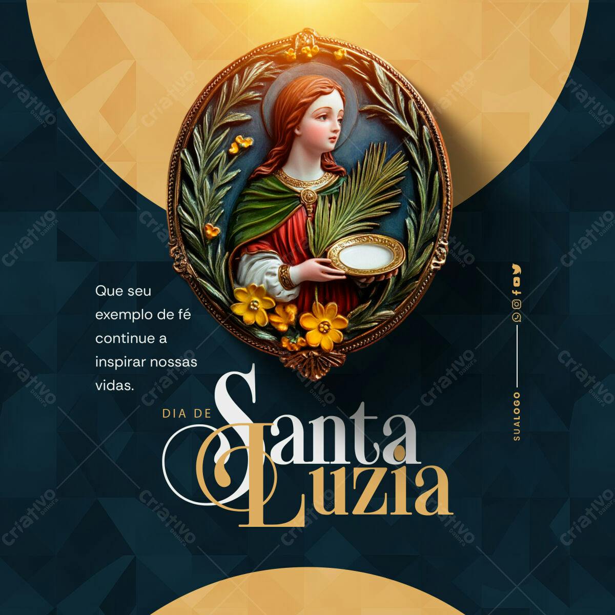 Flyer para o Dia de Santa Luzia PSD Editável